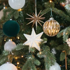 Porzellan-Weihnachtsstern Mit Warmweißer LED-Beleuchtung