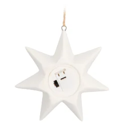 Porzellan-Weihnachtsstern Mit Warmweißer LED-Beleuchtung