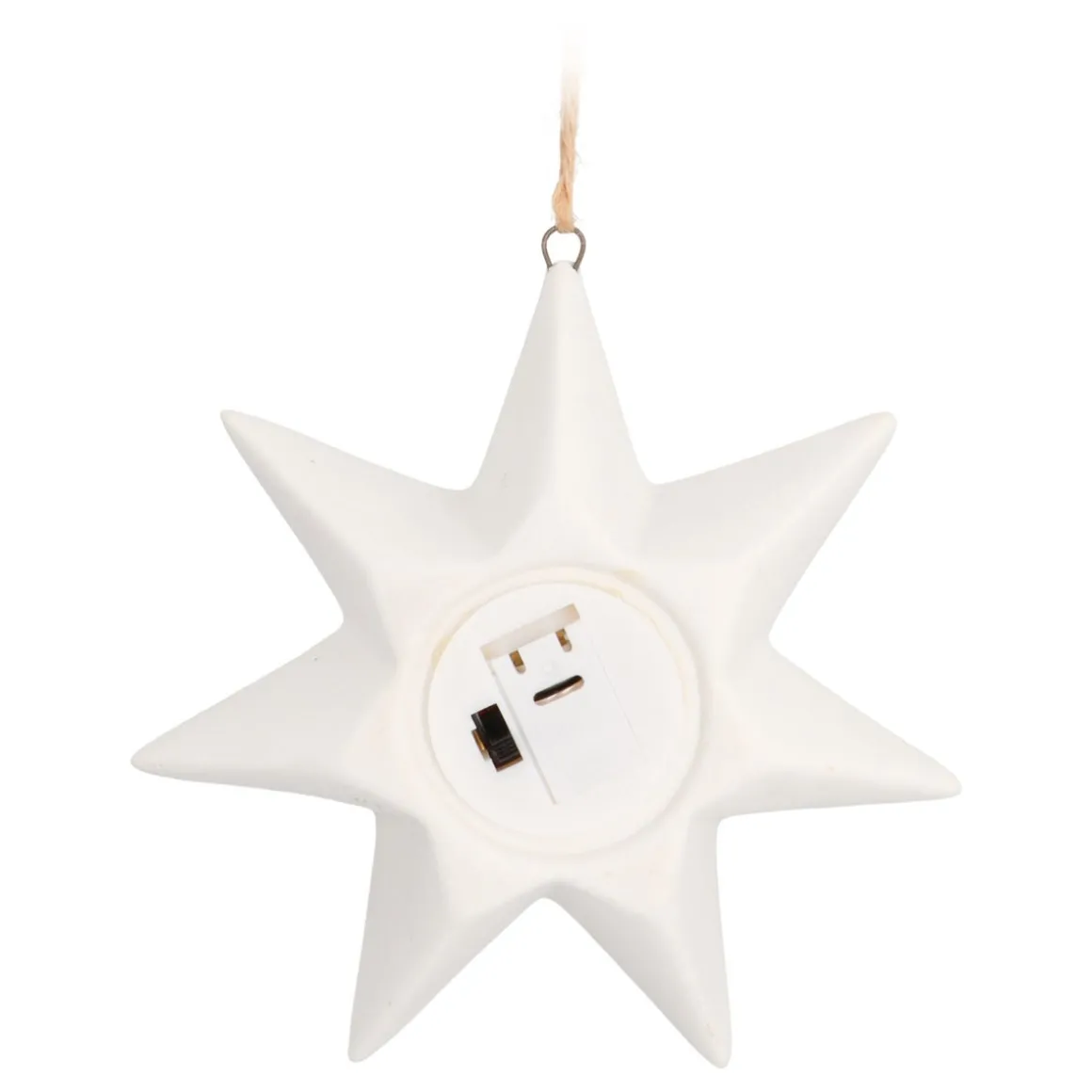 Porzellan-Weihnachtsstern Mit Warmweißer LED-Beleuchtung