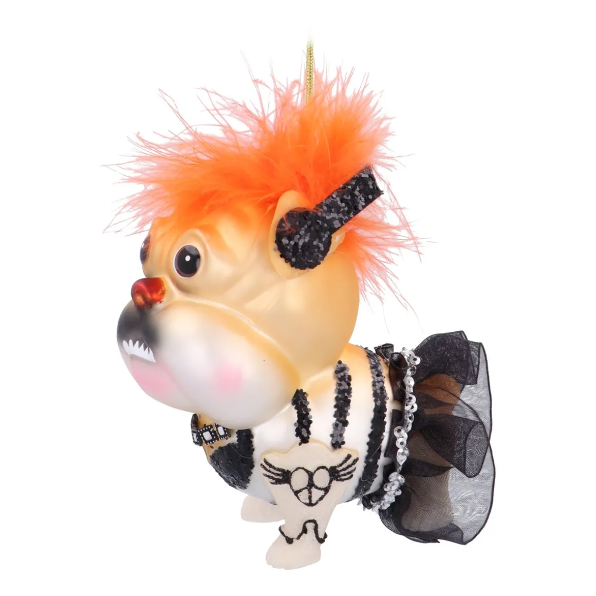 Punk Bulldogge Weihnachtsanhänger Für Einen "bad Ass" Weihnachtsbaum