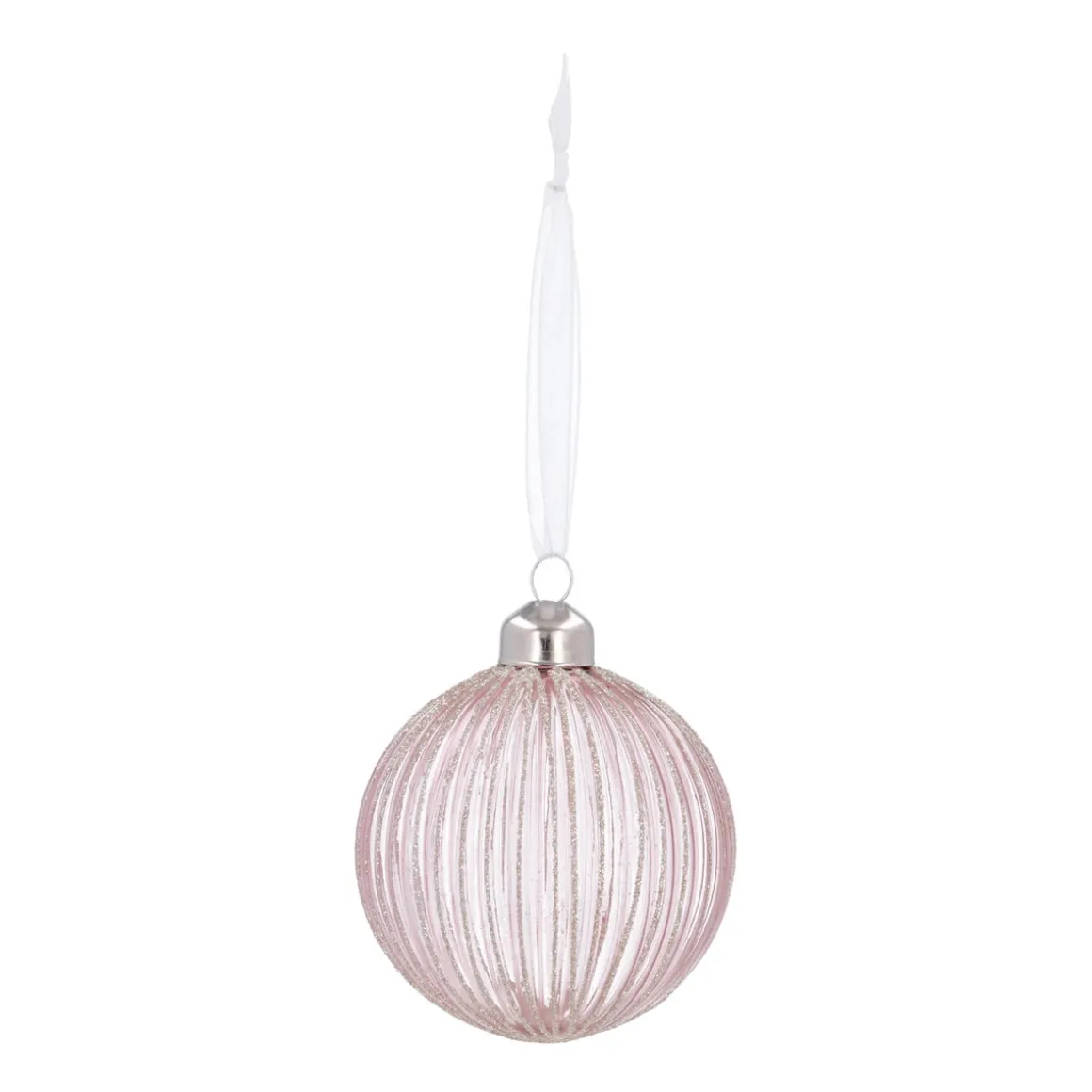 Romantische Hellrosa Weihnachtskugel Mit Durchblick