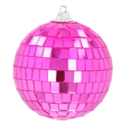 Rosa Disco-Weihnachtskugel Mit Reflektierenden Spiegelplättchen