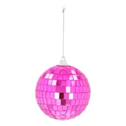 Rosa Disco-Weihnachtskugel Mit Reflektierenden Spiegelplättchen