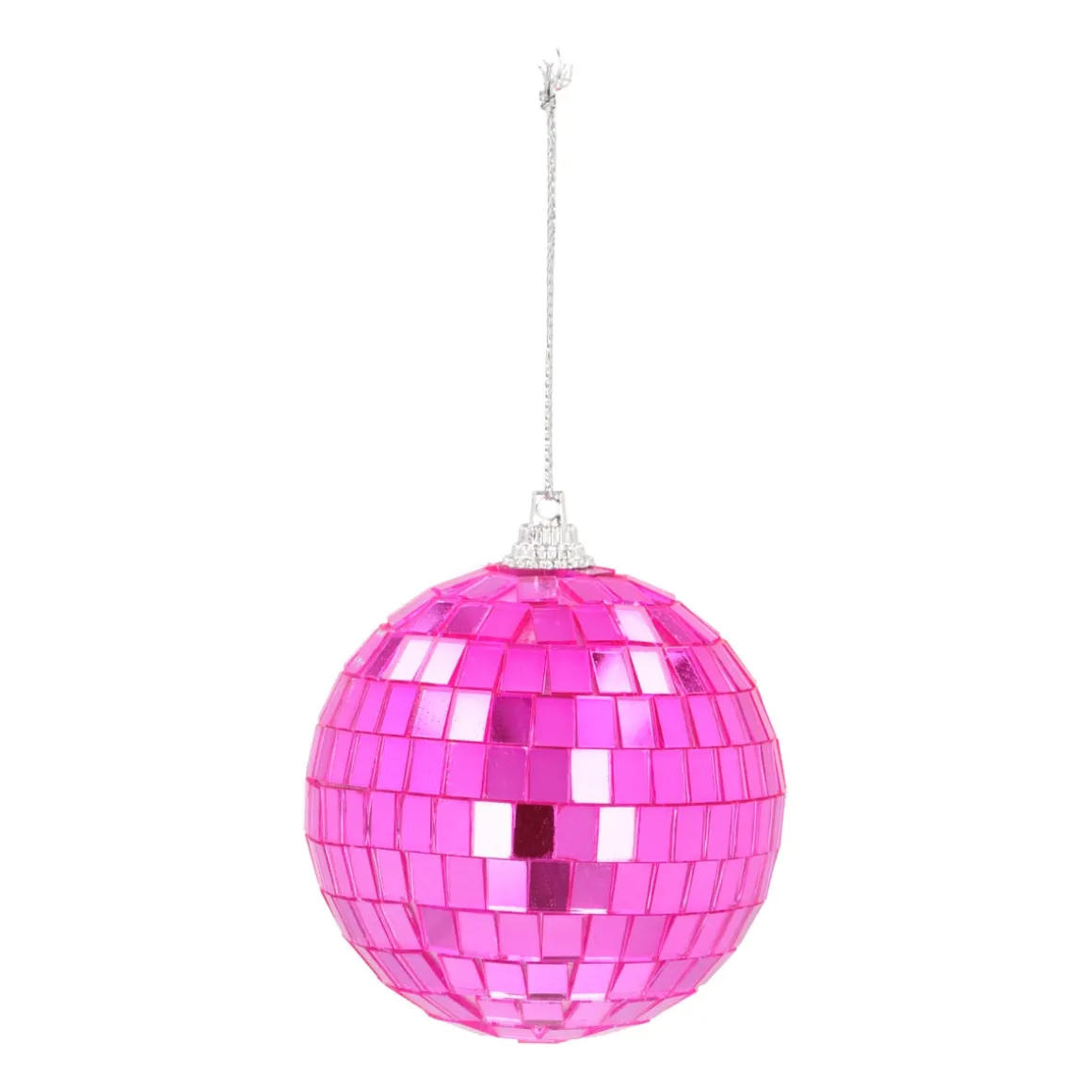 Rosa Disco-Weihnachtskugel Mit Reflektierenden Spiegelplättchen