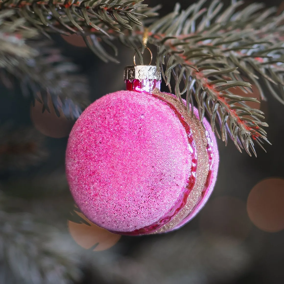 Rosa Macaron-Weihnachtsschmuck