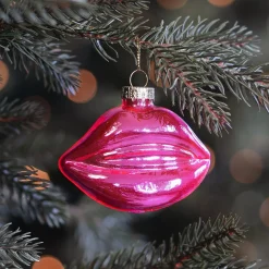 Rosa Mundförmiger Glasanhänger