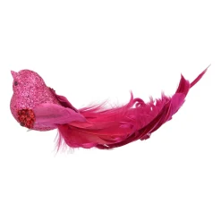 Rosa Vogel Auf Klammer Mit Weichen Federn