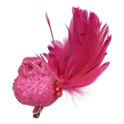 Rosa Vogel Auf Klammer Mit Weichen Federn