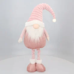 Rosa Wichtel Mit Ausziehbaren Beinen Und Zipfelmütze