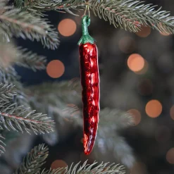 Rote Paprikaschote Als Weihnachtsanhänger Für Feinschmecker