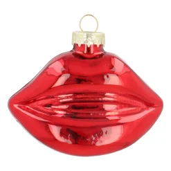 Roter Glas-Weihnachtsschmuck Mund