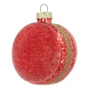 Roter Macaron-Weihnachtsschmuck