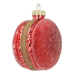 Roter Macaron-Weihnachtsschmuck