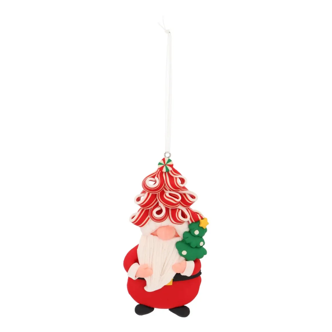 Santa Claus Anhänger Mit Hipper Frisur Und Weihnachtsbaum