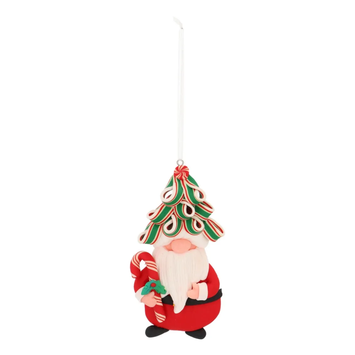 Santa Claus Weihnachtsbaumanhänger Mit Hipper Frisur Und Zuckerstange