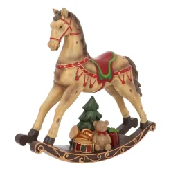 Schaukelpferd, Braun-rot, Polyresin, 30 Cm