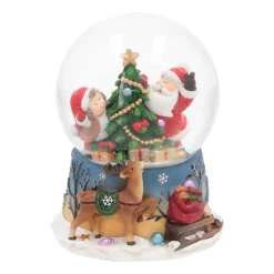 Schneekugel Weihnachtsmann Mit Kind, Mit Spieluhr, Ø 10 Cm