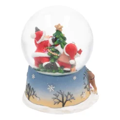 Schneekugel Weihnachtsmann Mit Kind, Mit Spieluhr, Ø 10 Cm