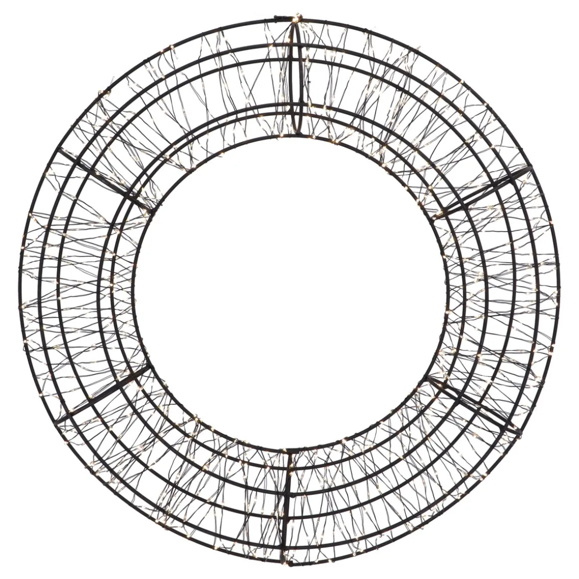 Schwarzer Weihnachtskranz Mit 800 LED-Lämpchen