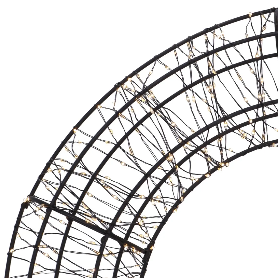 Schwarzer Weihnachtskranz Mit 800 LED-Lämpchen