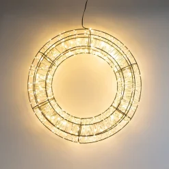 Schwarzer Weihnachtskranz Mit 800 LED-Lämpchen