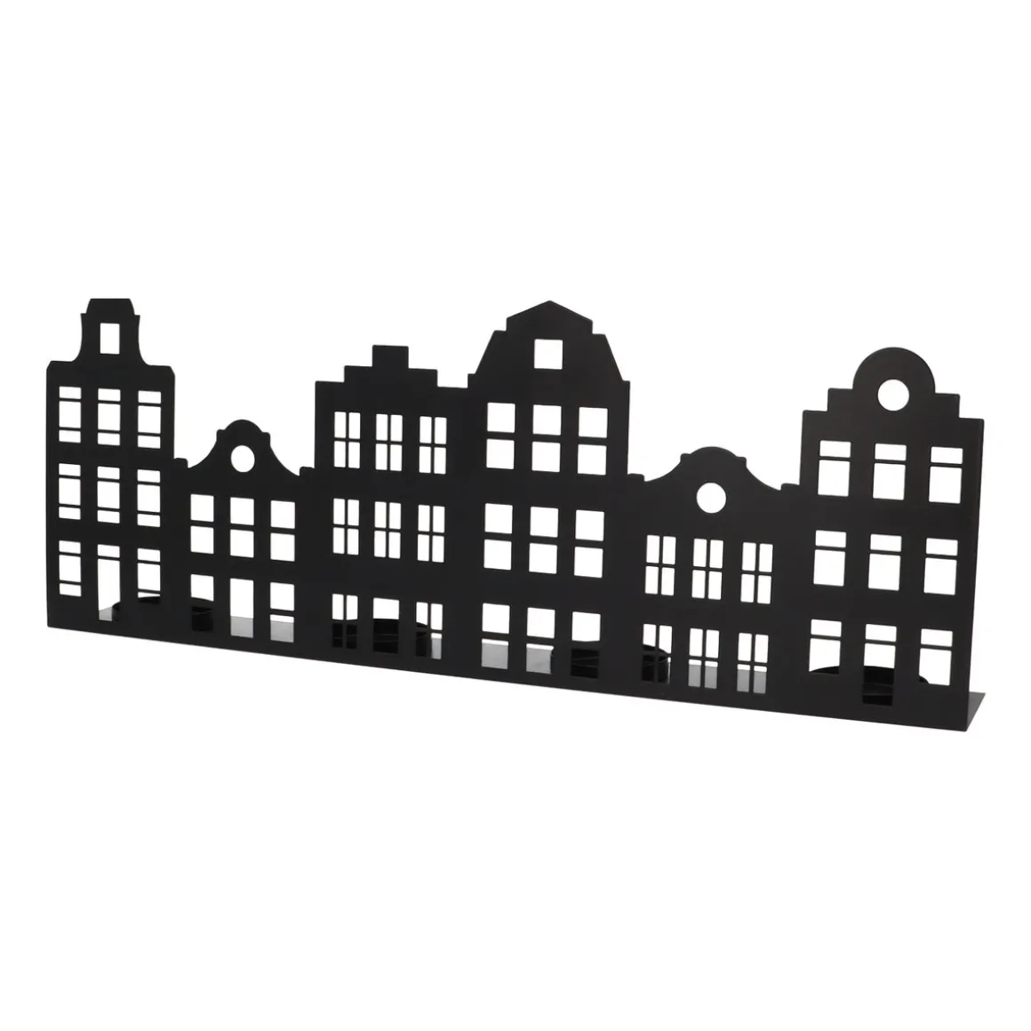 Schwarzes Grachtenhaus Für Teelichter