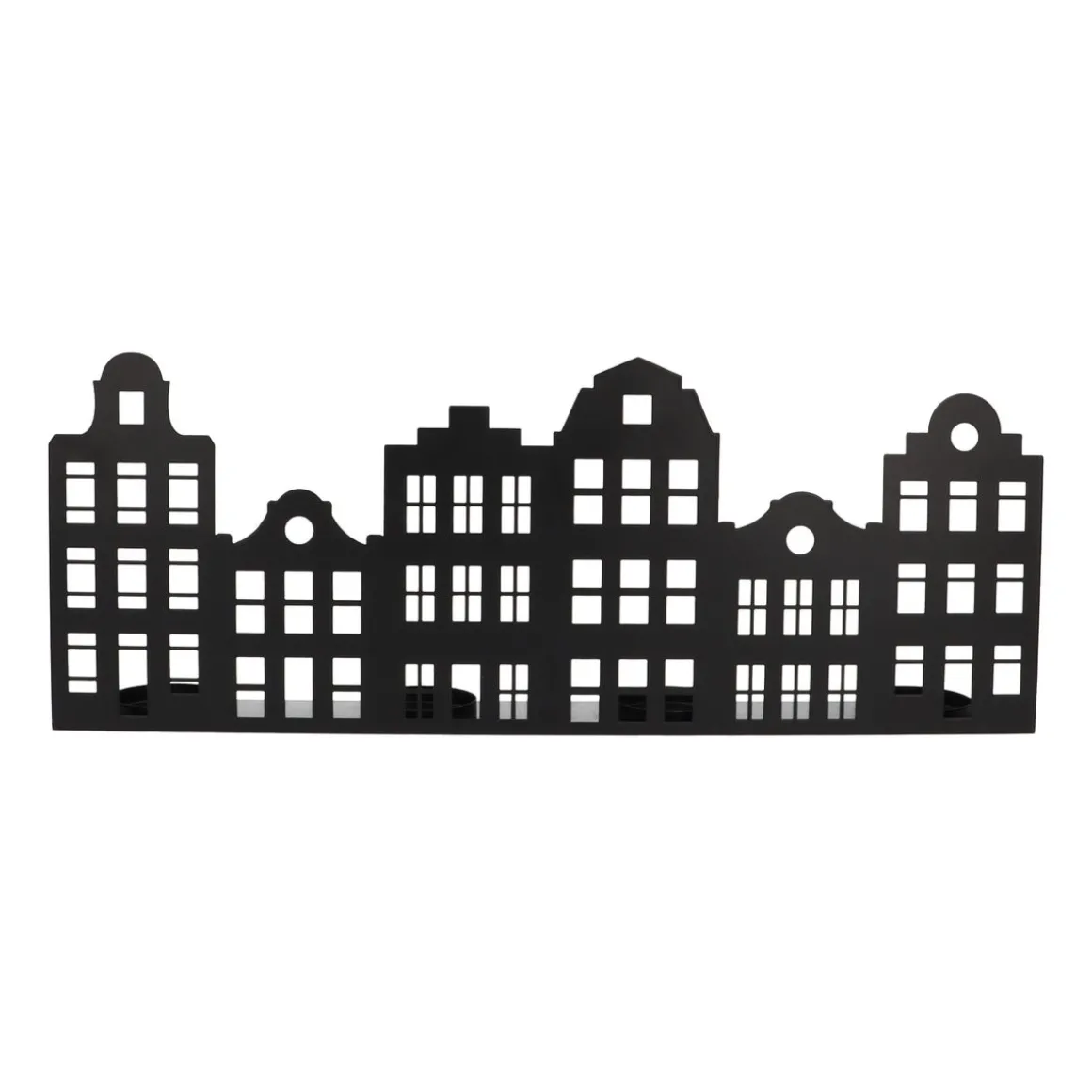 Schwarzes Grachtenhaus Für Teelichter