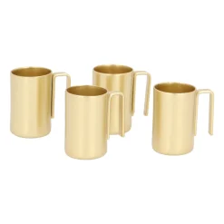 Set Aus 4 Goldenen Kerzenhaltern Für Tabletts