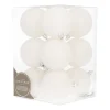 Set Von 12 Weißen Weihnachtskugeln Mit Glitzer In Box