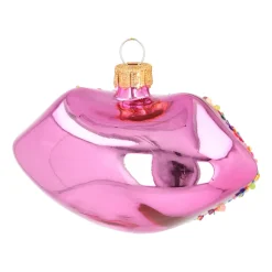 Sexy Rosa Lippen Weihnachtsanhänger Mit Sprenkeln