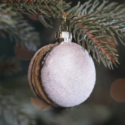 Silberner Macaron-Weihnachtsschmuck
