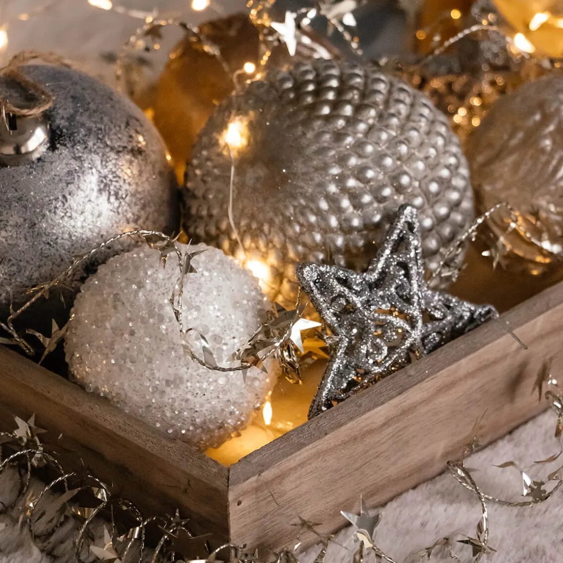 Sternen-Girlande Champagner, 750 Cm