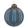 Stilvolle Blaue Weihnachtskugel Mit Filzstreifen