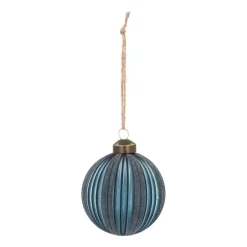 Stilvolle Blaue Weihnachtskugel Mit Filzstreifen