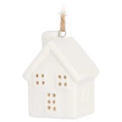 Stilvoller Weißer Weihnachtsanhänger "Grachtenhaus"
