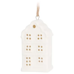 Stilvoller Weißer Weihnachtsanhänger "Grachtenhaus"