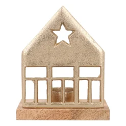 Stilvolles Goldenes Häuschen Mit Teelichthalter