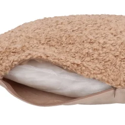 Stilvolles Sandfarbenes Teddy-Dekokissen