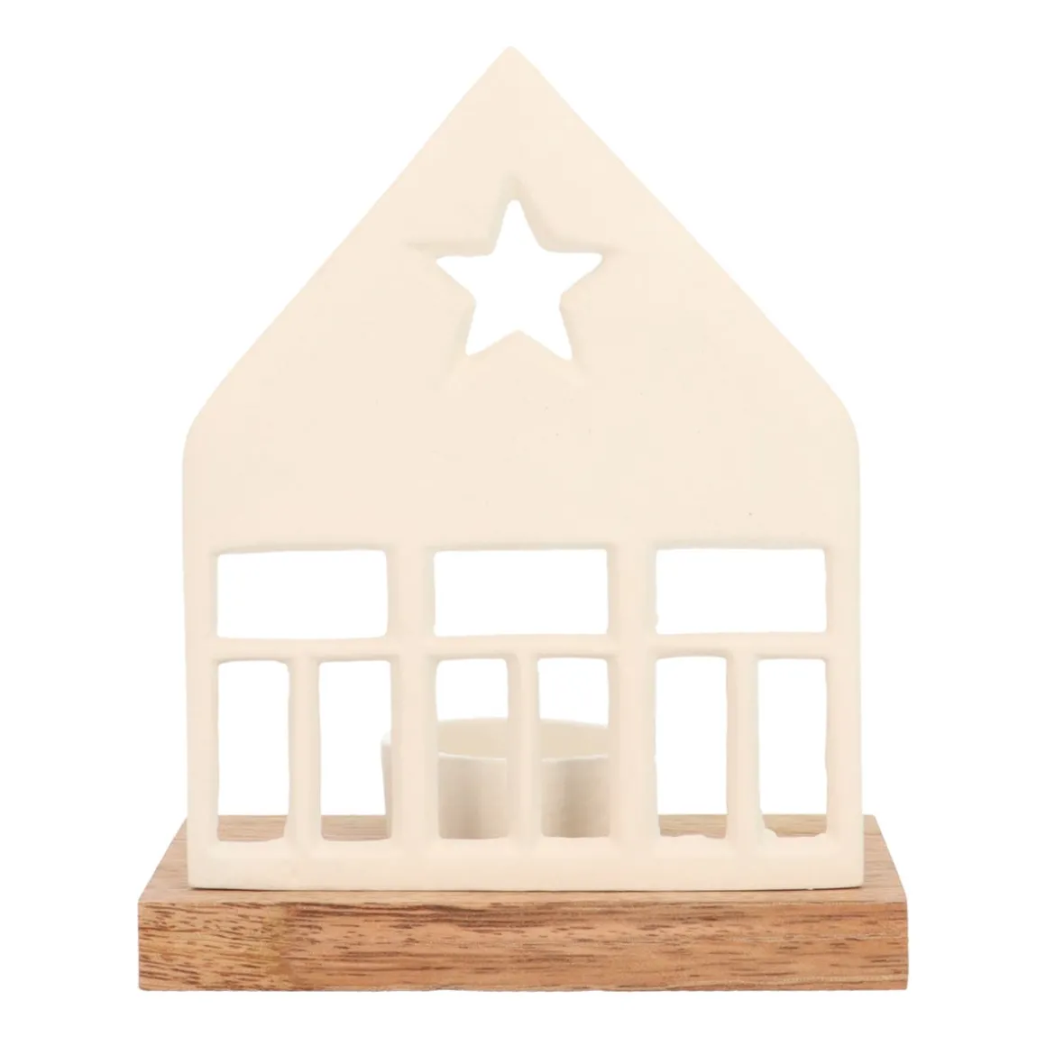 Stimmungsvolles Weißes Häuschen Mit Teelichthalter