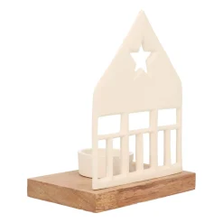 Stimmungsvolles Weißes Häuschen Mit Teelichthalter