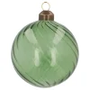 Tannengrüne Transparente Weihnachtskugel "Swirl"| 8 Cm
