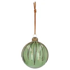 Tannengrüne Weihnachtskugel Mit Glitzerstreifen