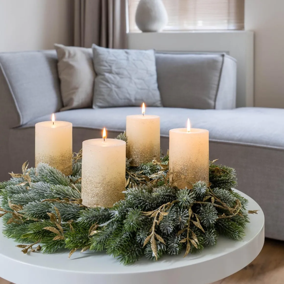 Tannenkranz Mit Frost-Optik, 50 Cm