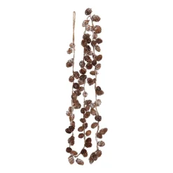 Tannenzapfengirlande Mit Frost-Look, Grau, Holz, 150 Cm