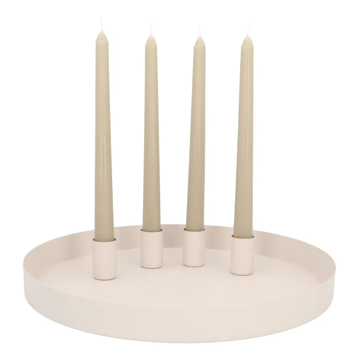 Taupe Tablett Mit Magnetischen Kerzenhaltern