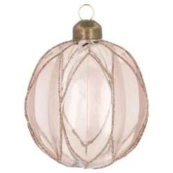 Taupe Weihnachtskugel Mit Glitterlinien