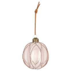 Taupe Weihnachtskugel Mit Glitterlinien