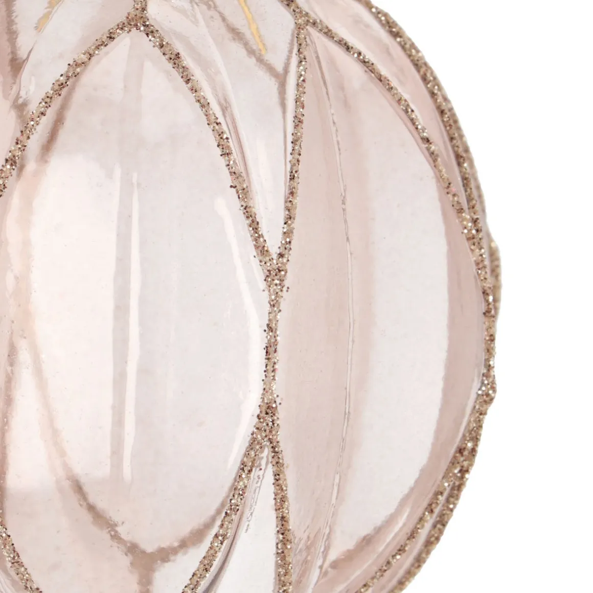 Taupe Weihnachtskugel Mit Glitterlinien