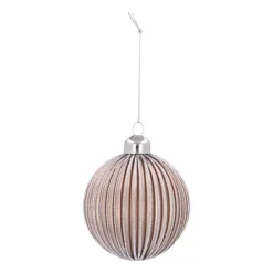 Taupefarbene Weihnachtskugel Mit Verspieltem Lampion-Relief