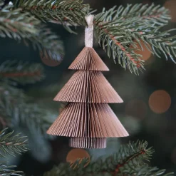 Taupefarbener Papier-Weihnachtsbaum Mit Glitzern